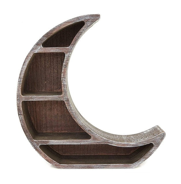 Wooden Moon Shelf for Crystals