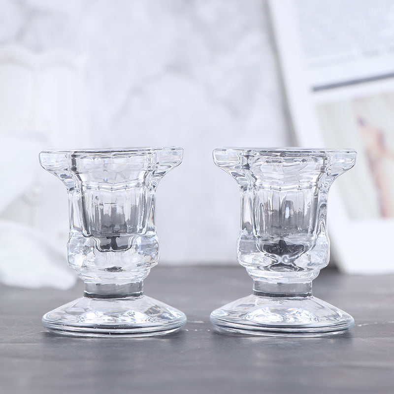 Transparent Crystal Glass Candle Stand