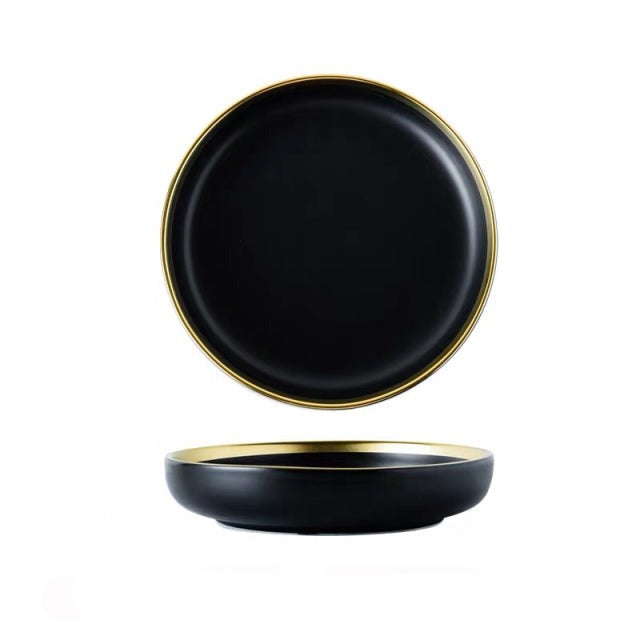 Black Tableware Porcelain Dinner Plates