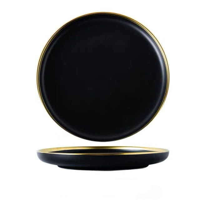 Black Tableware Porcelain Dinner Plates