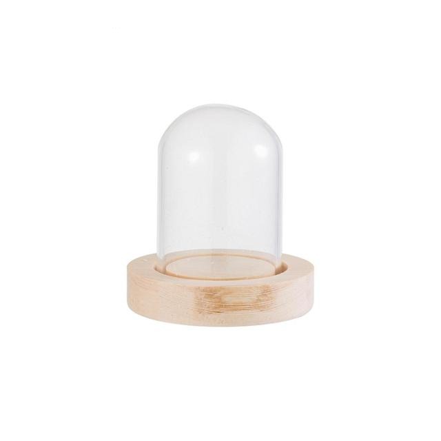 Wooden Base Glass Flower Vase