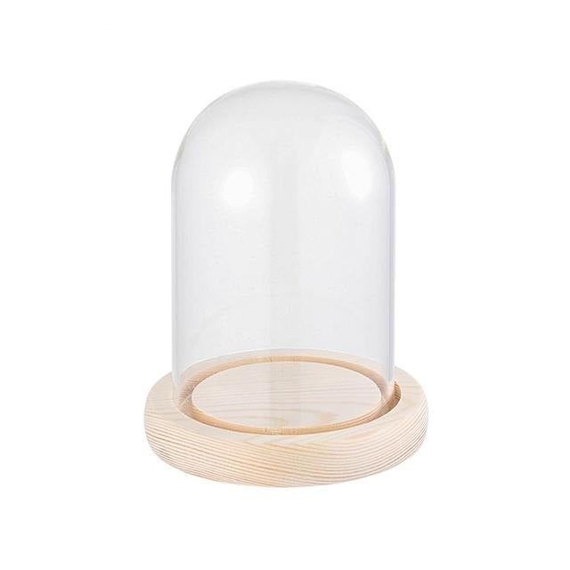 Wooden Base Glass Flower Vase