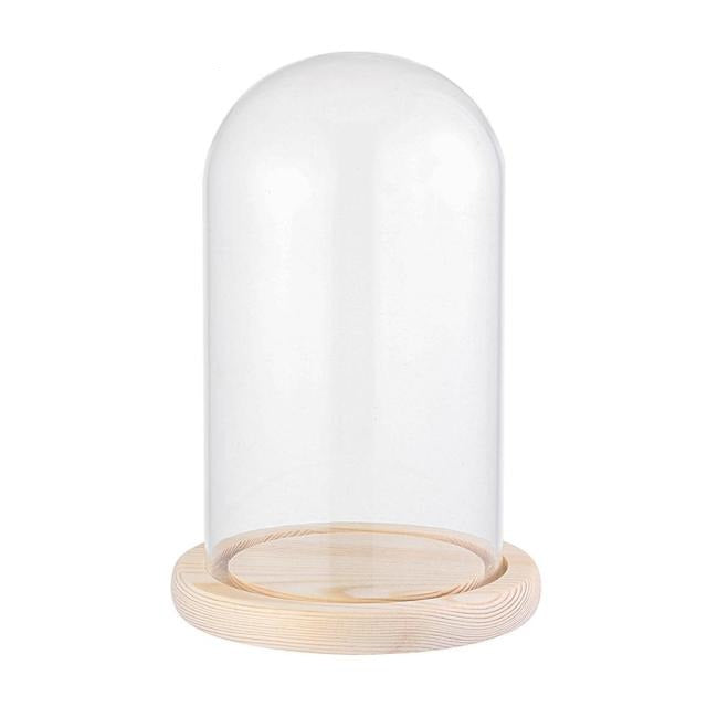 Wooden Base Glass Flower Vase