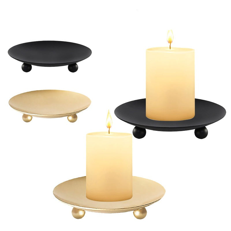 Iron Candle Holders Plate Shape