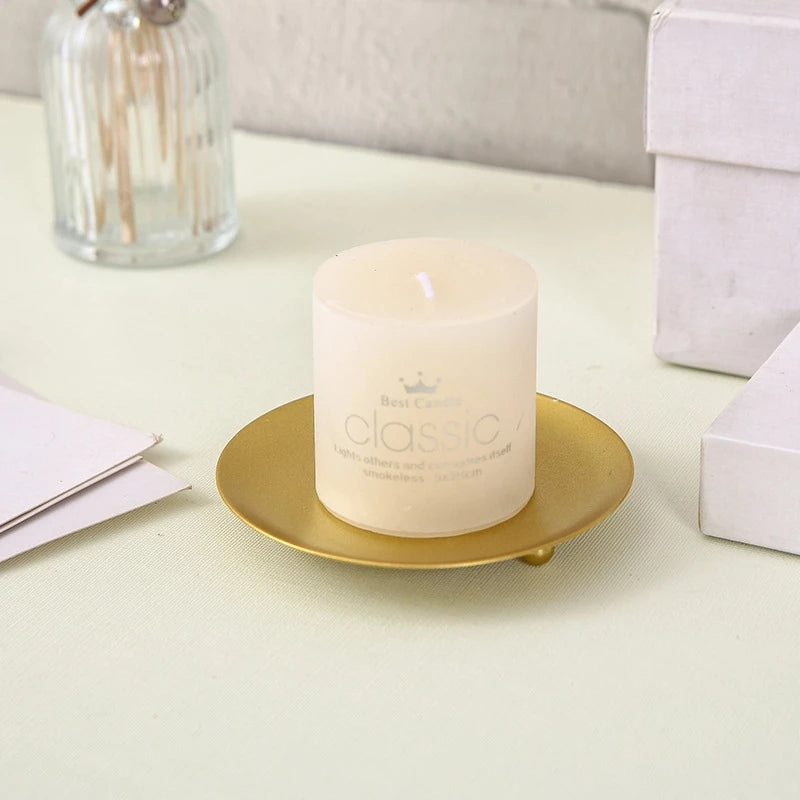 Iron Candle Holders Plate Shape