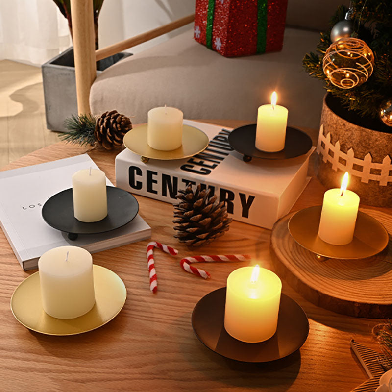 Iron Candle Holders Plate Shape