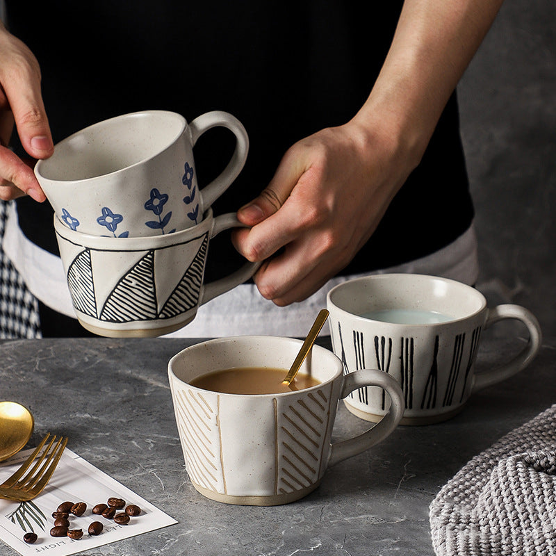 Creative Hand-Painted Ceramic Coffee Mugs