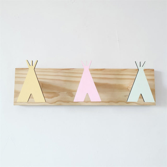 Nordic Wooden Tent Hooks Wall
