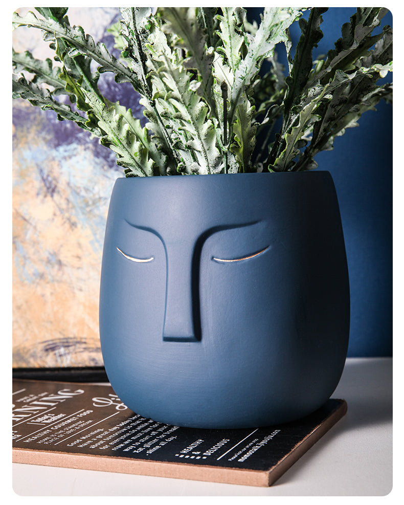 Ceramic Face Head Flower Pot