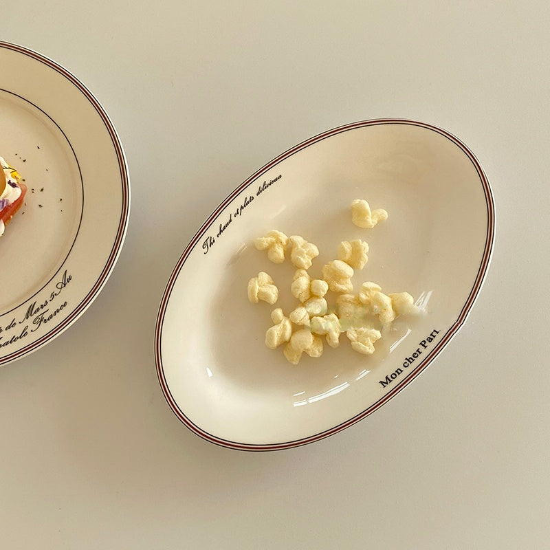 Ceramic Breakfast Oval and Round Plates