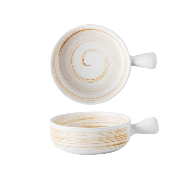 Nordic Ceramic Bowls with Stylish Handle
