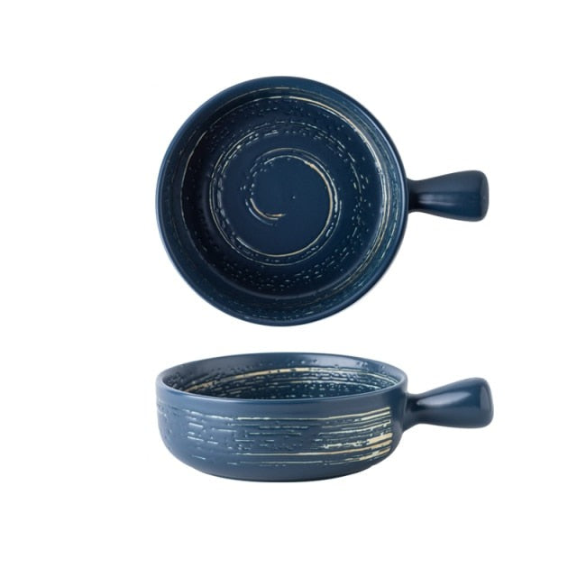 Nordic Ceramic Bowls with Stylish Handle