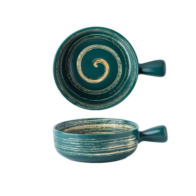 Nordic Ceramic Bowls with Stylish Handle