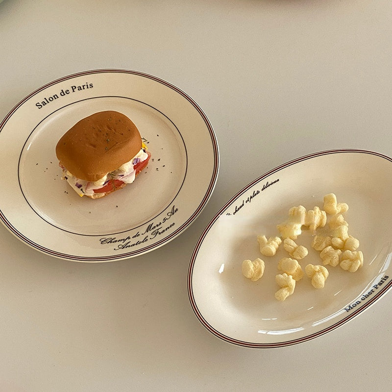 Ceramic Breakfast Oval and Round Plates