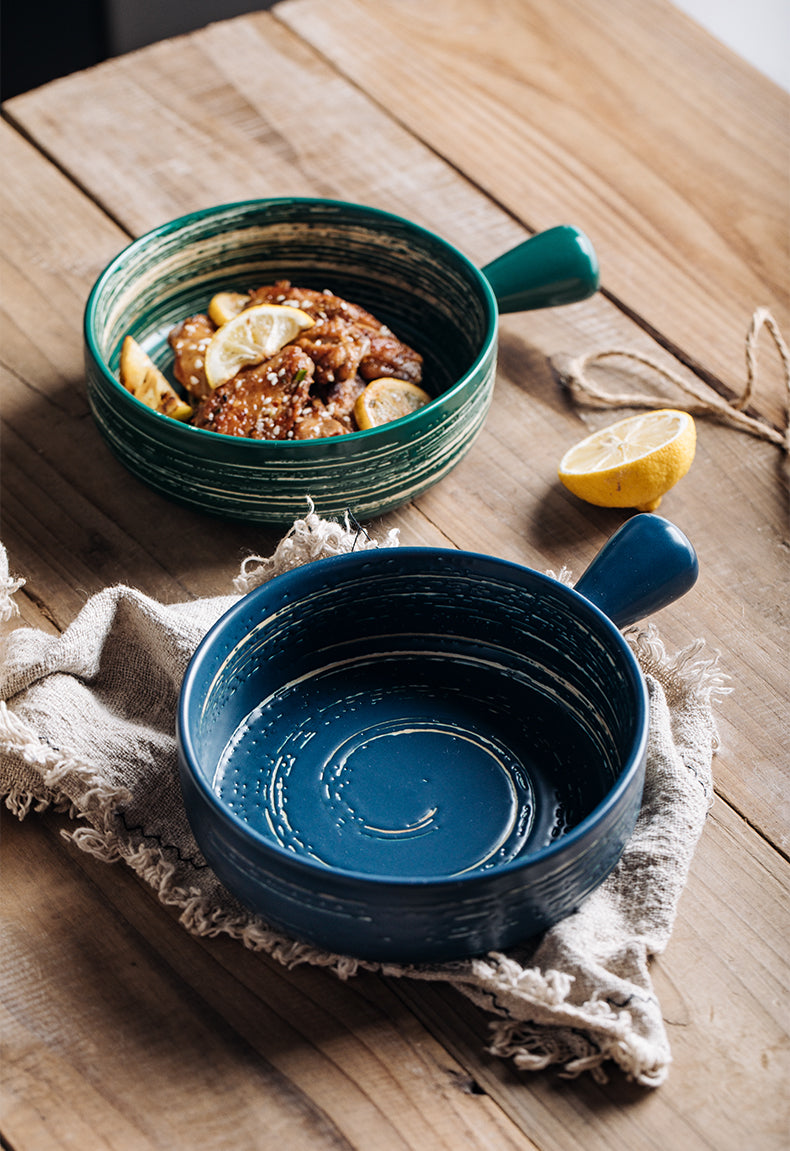 Nordic Ceramic Bowls with Stylish Handle
