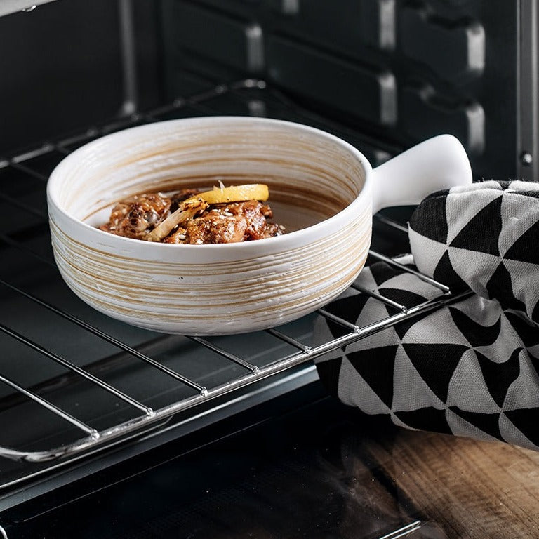 Nordic Ceramic Bowls with Stylish Handle
