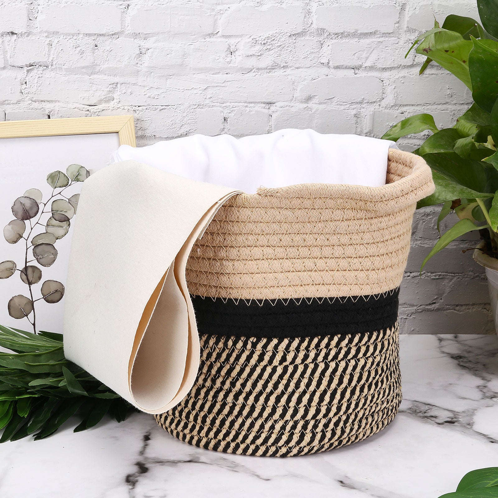 Round Crop Basket Decorative Woven
