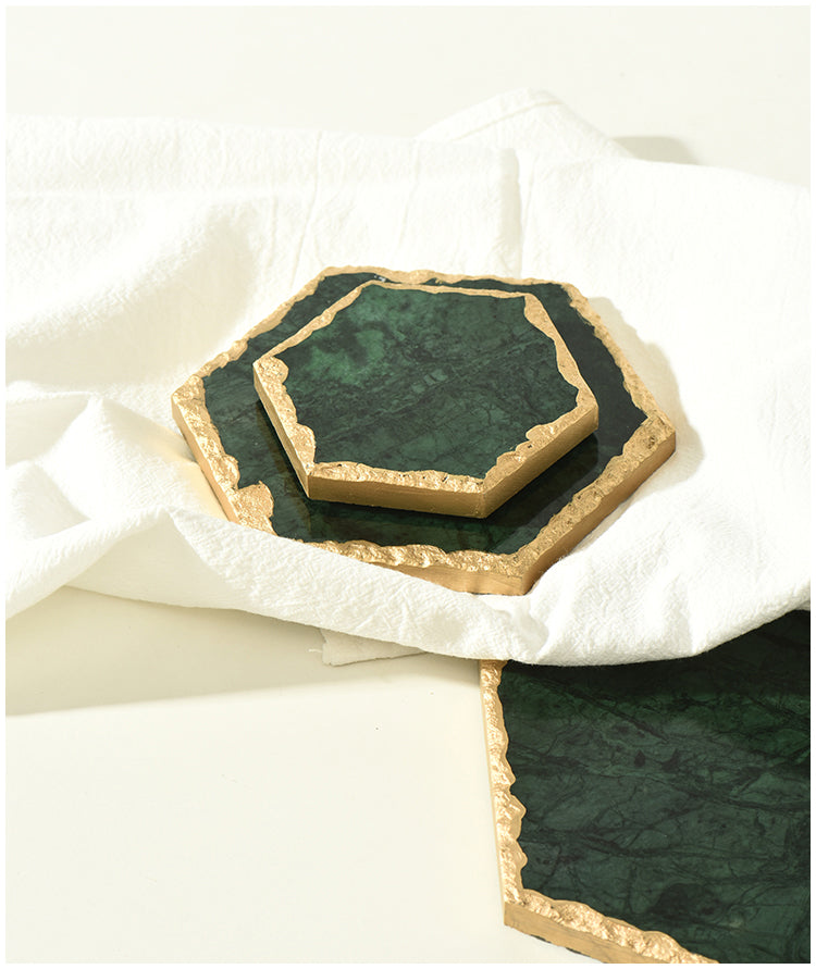 Natural Marble Golden Stroke Trays