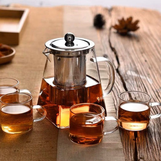 Glass Teapot with Heat Resistant Stainless Steel Infuse