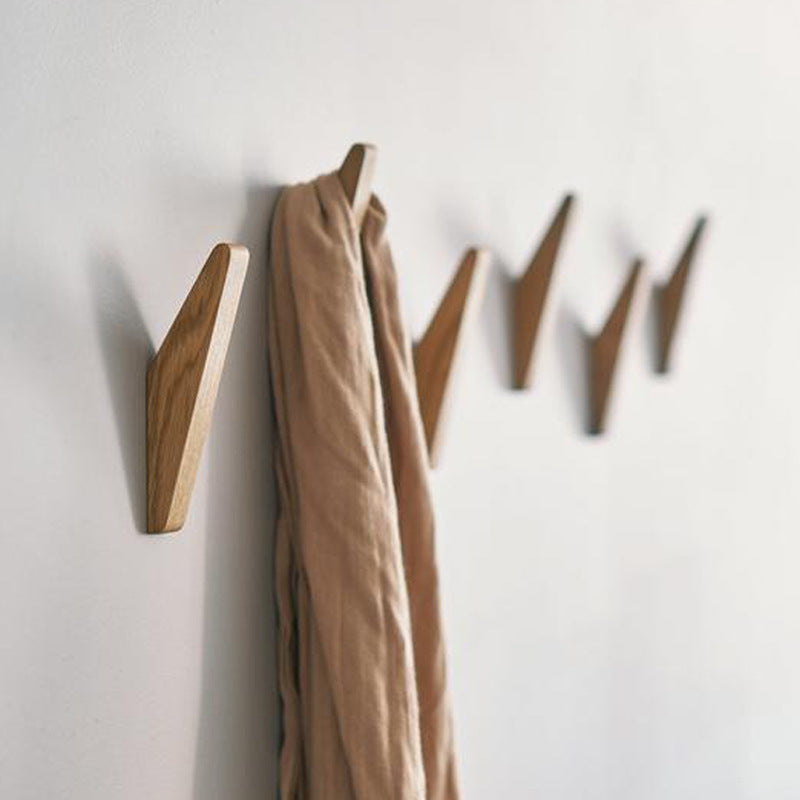 Natural Wood Wall Coat Rack