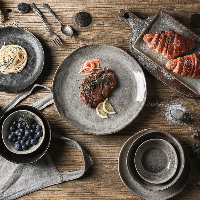Retro Japanese Ceramic Dinner Plate