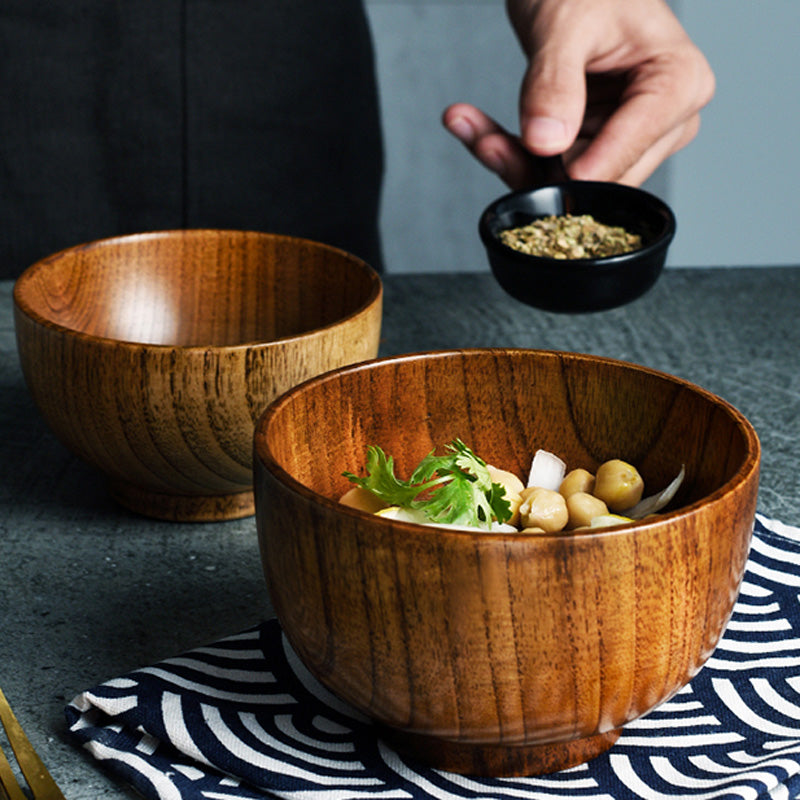 Brown Wooden Bowl Japanese Style