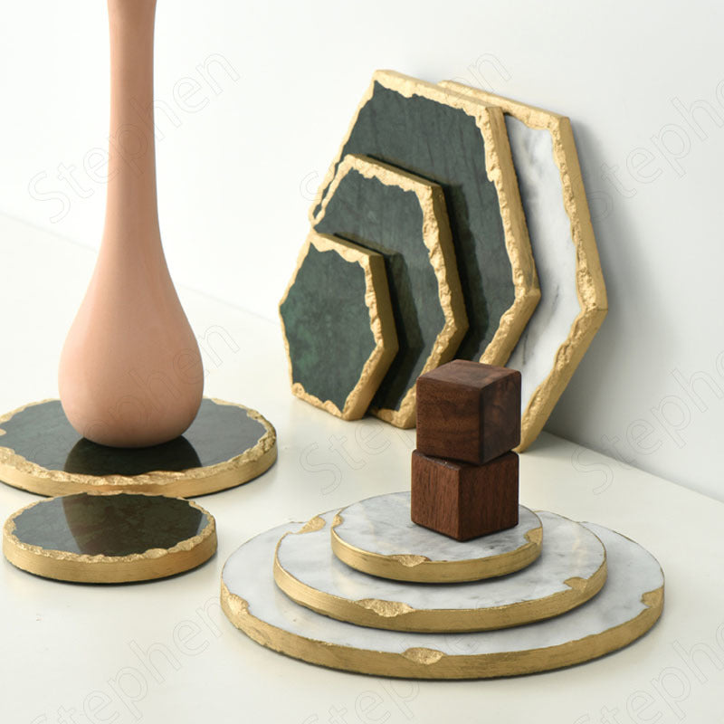 Natural Marble Golden Stroke Trays