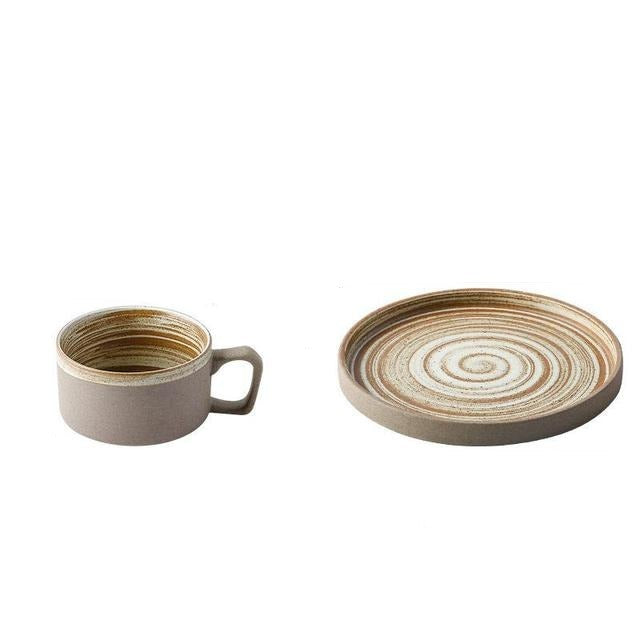 Handmade Ceramic Cups With Platter