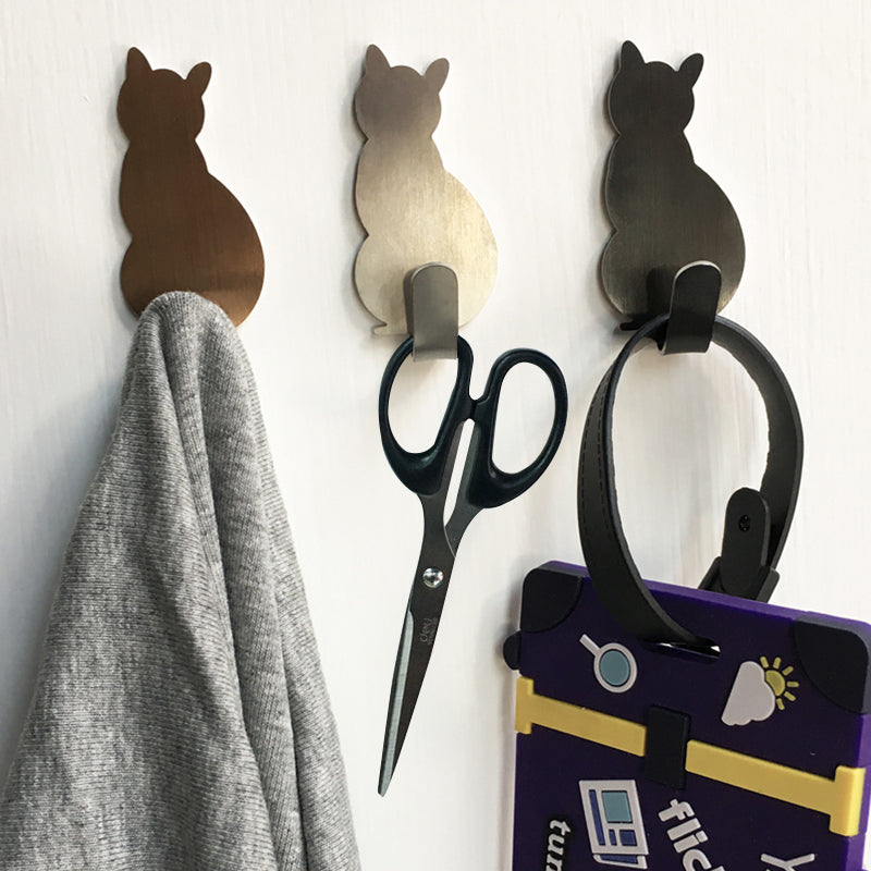 Cat Pattern Self Adhesive Hooks