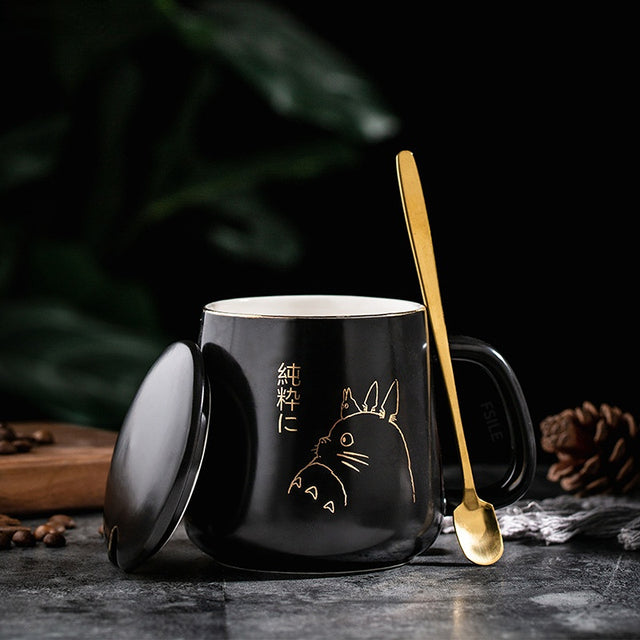 Light Luxury Gold-Painted Ceramic Coffee Mug