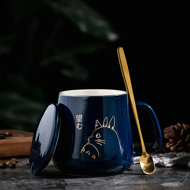 Light Luxury Gold-Painted Ceramic Coffee Mug