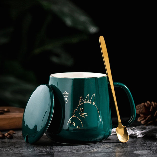 Light Luxury Gold-Painted Ceramic Coffee Mug