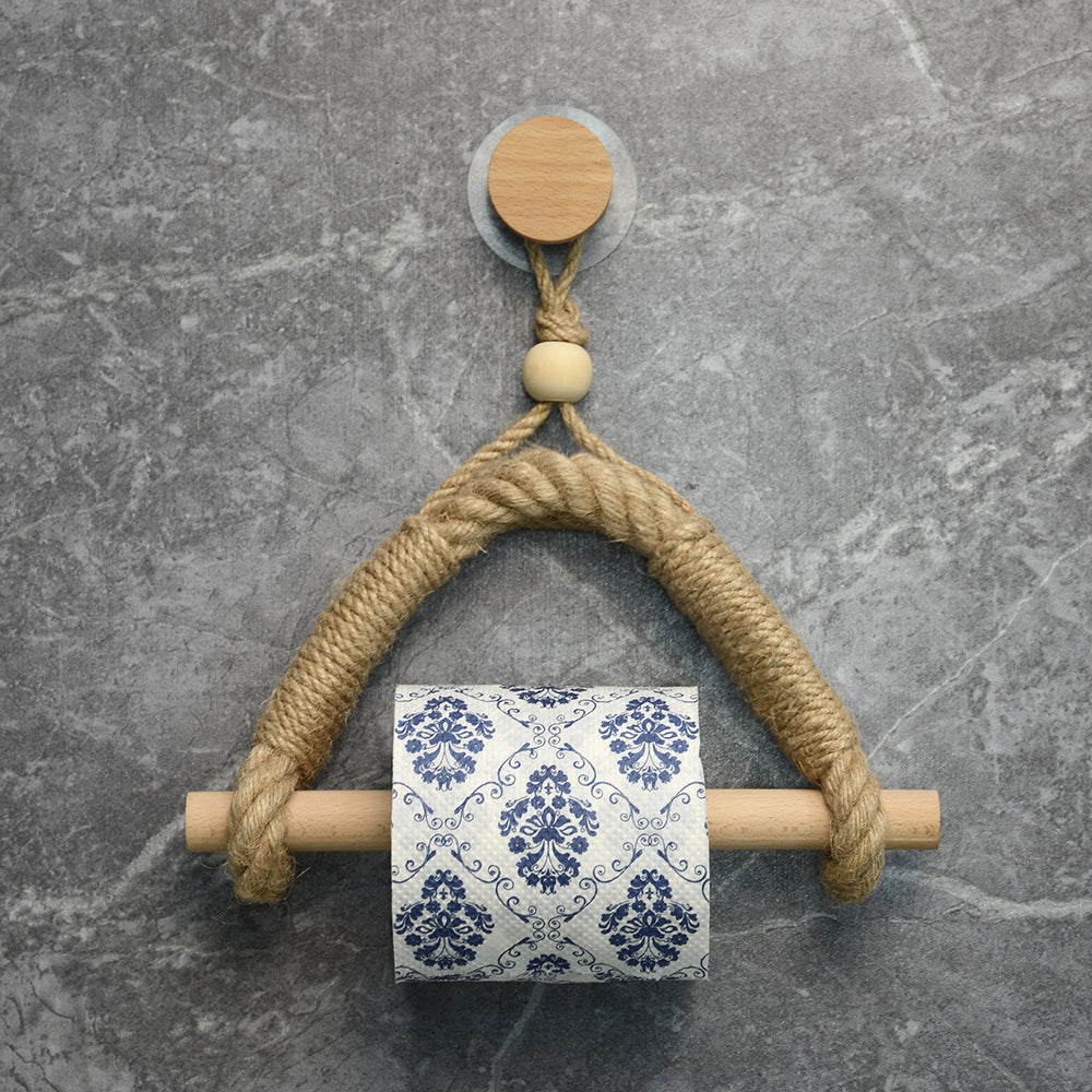 Paper Towel Holder..bamboo Roll Holder..jute Rope Nautical Decor..for  Kitchen 