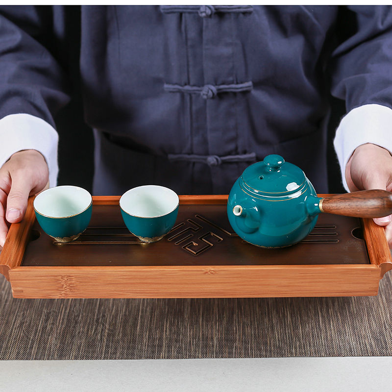 Black Tabletop Chinese Kung Fu Tea Serving