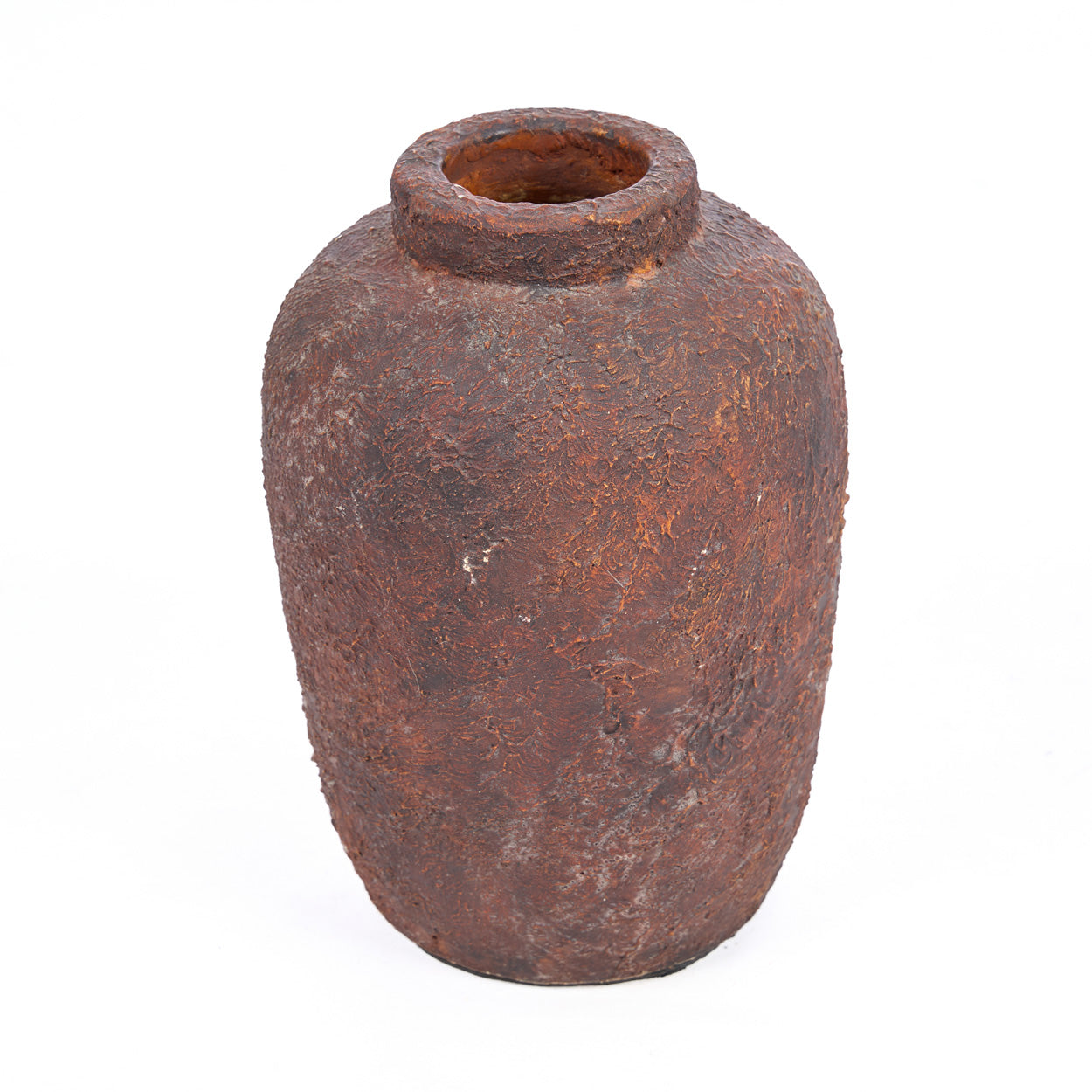 Rust-colored vase on a white background