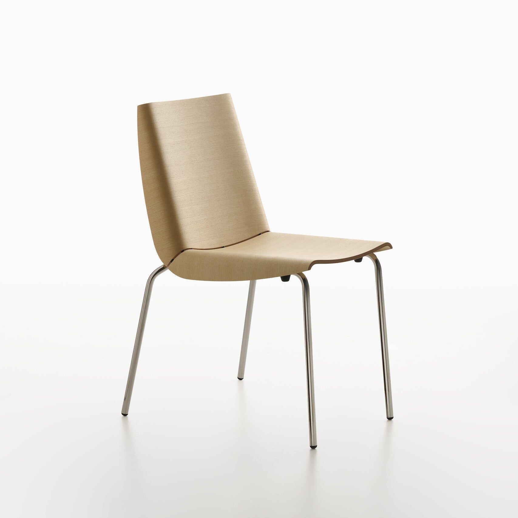 Front view of MILLEFOGLIE chair with metal legs on a white background
