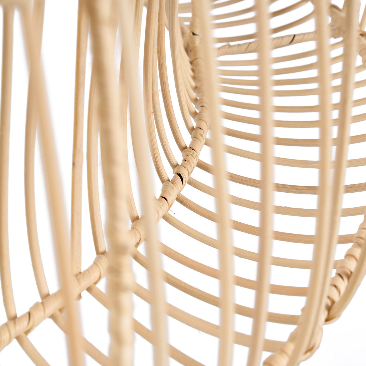 Close-up of The Matcha Whisk Pendant - Natural on a white background 