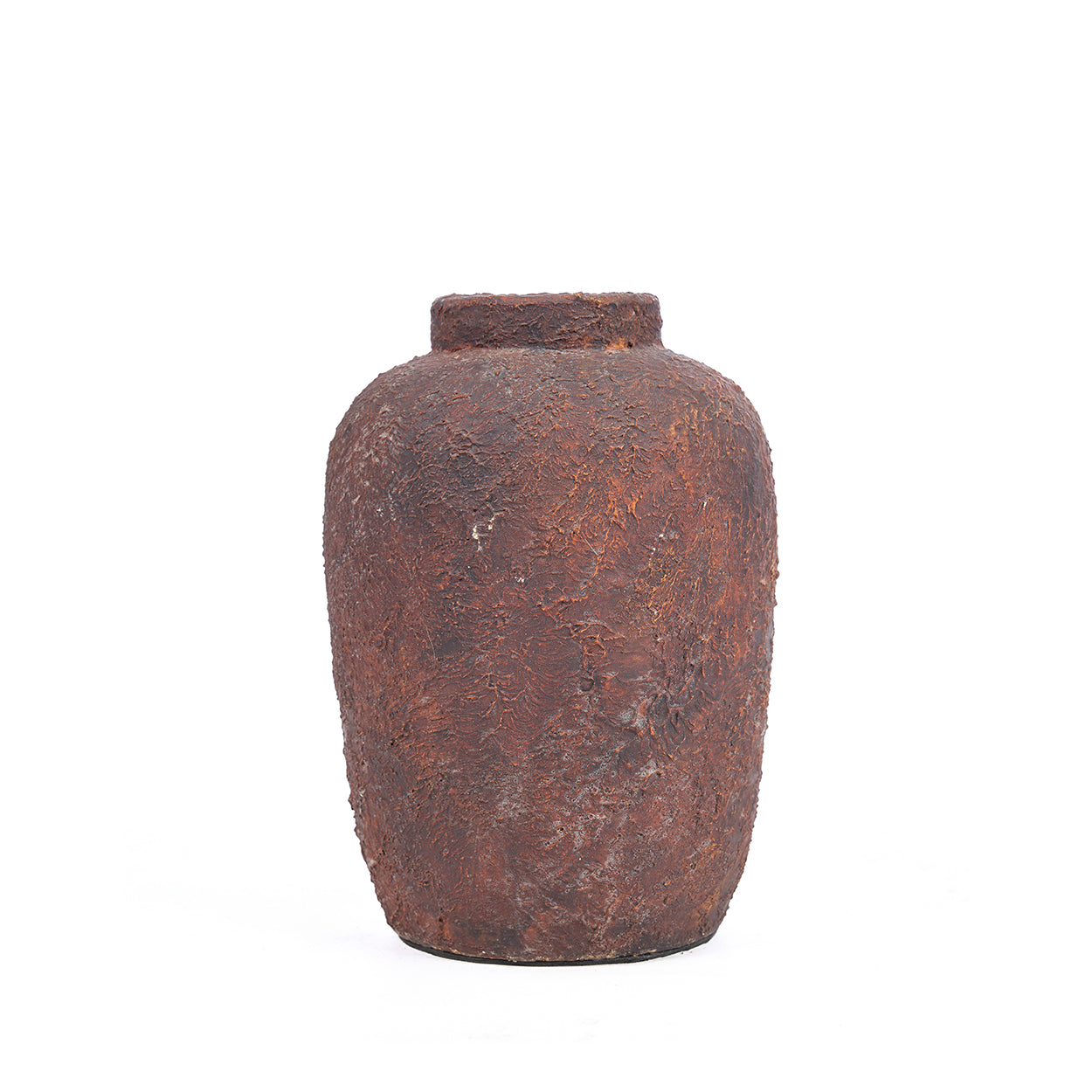 Terracotta vase on a white background