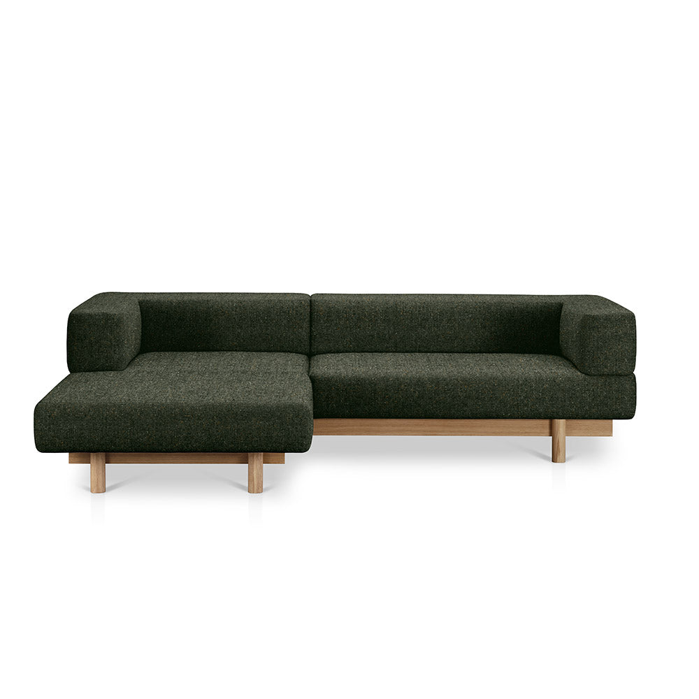 Alchemist Sofa with Chaise Lounge on Left Side Green