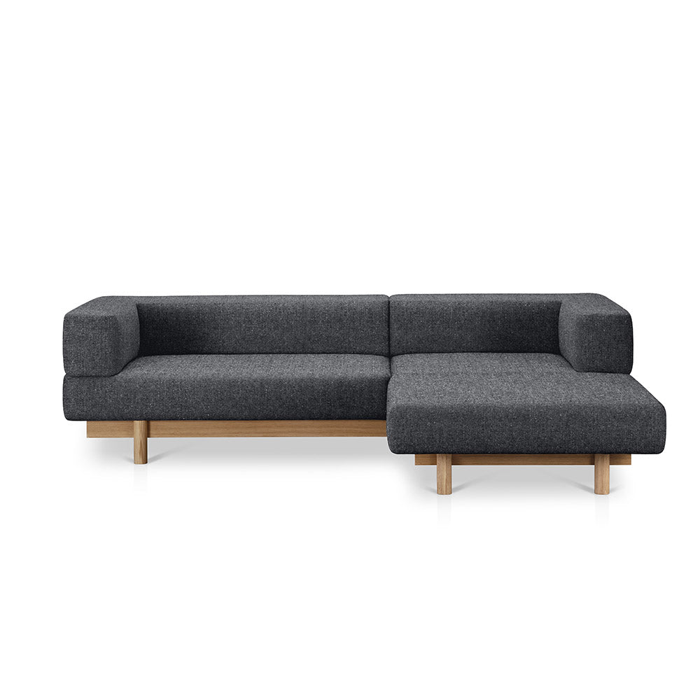 Alchemist Sofa with Chaise Lounge on Right Side Grey