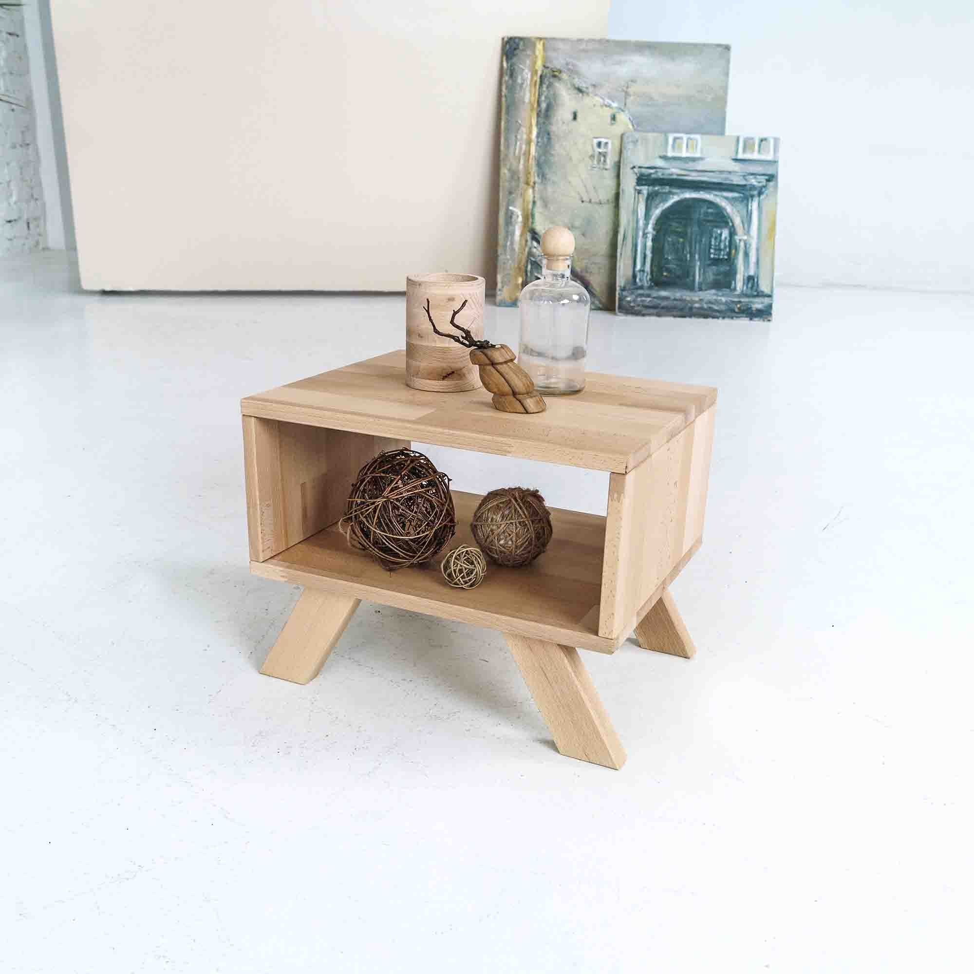 Minimalist wooden bedside table Allegro