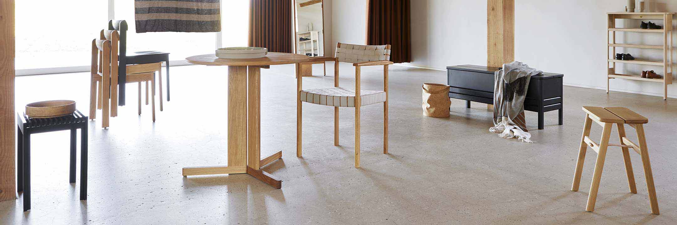 Danish design wooden chairs in different styles 