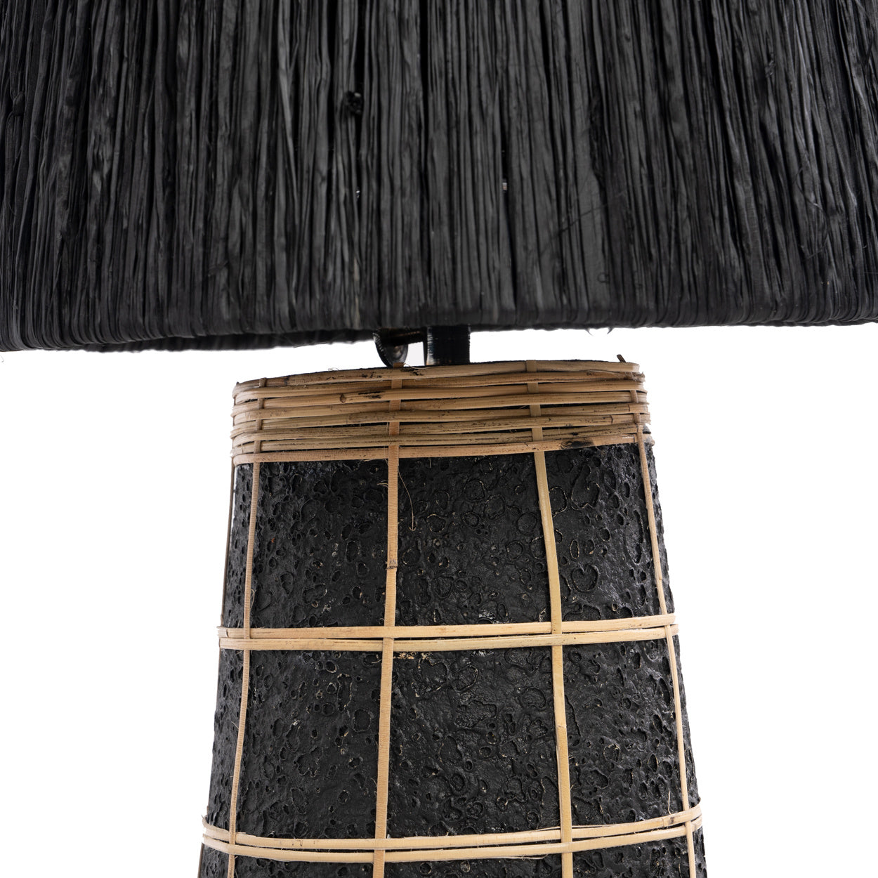 The NAXOS Table Lamp Natural Black Close View
