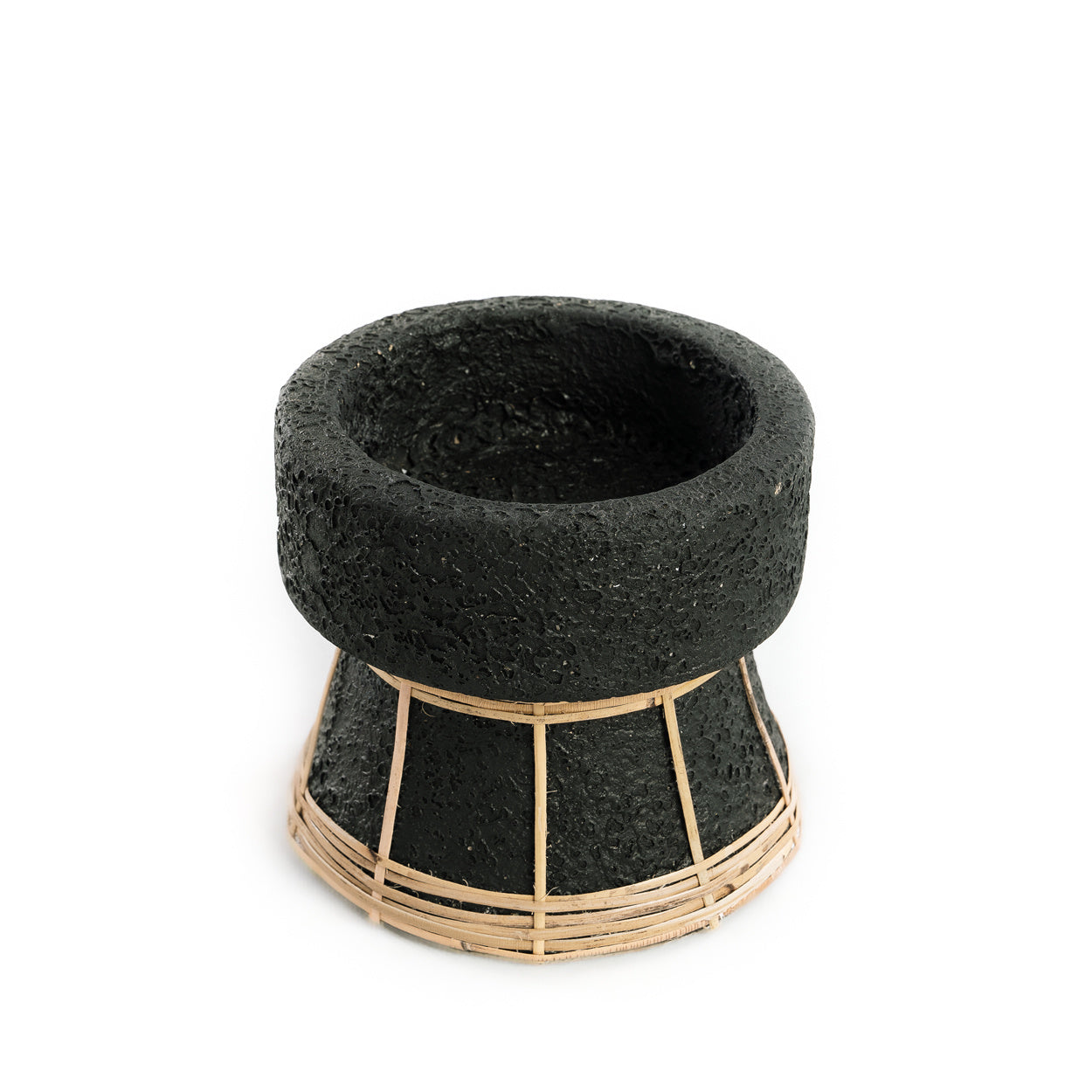 THE SERENE Candle Holder - Black Natural Small Size