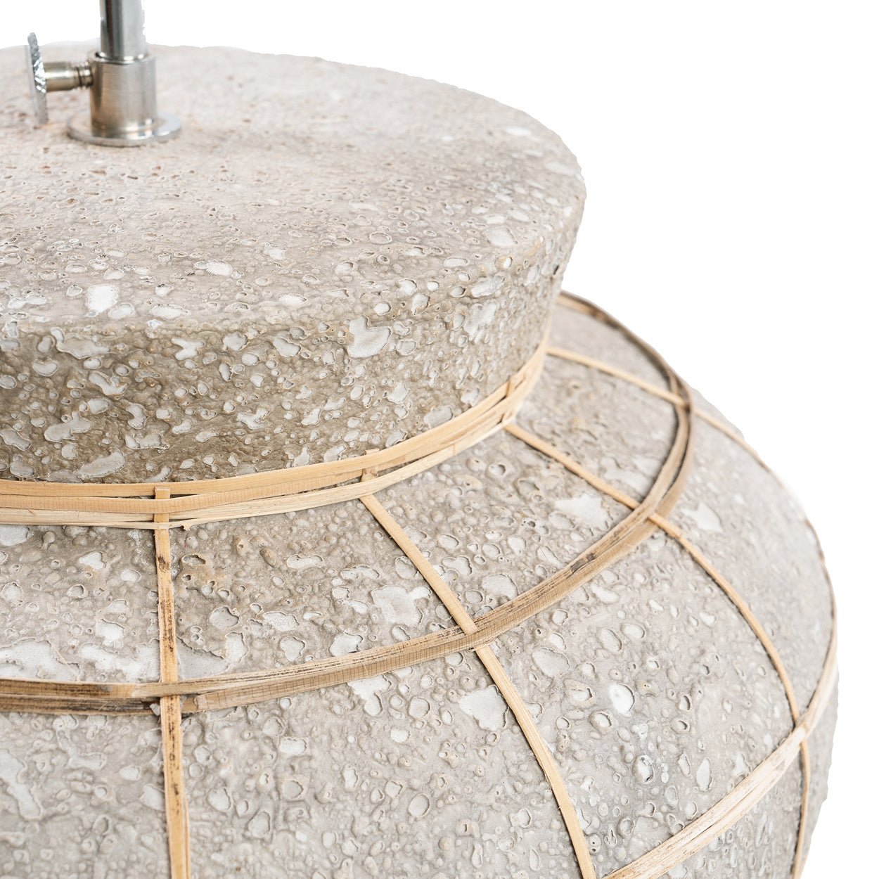 The KYTHIRA Table Lamp - Natural Concrete Close View