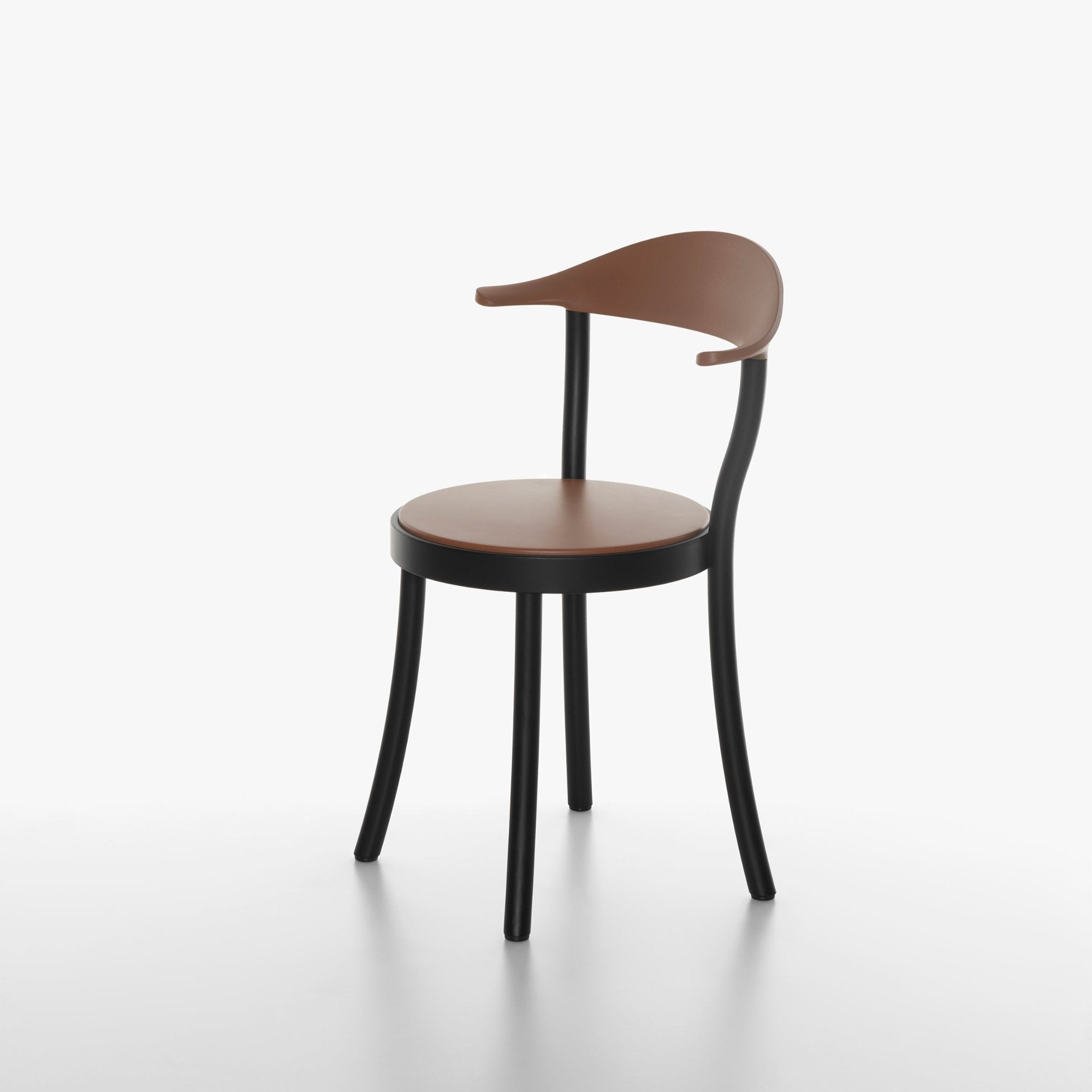 MONZA BISTRO Chair Black Frame Caramel Backrest