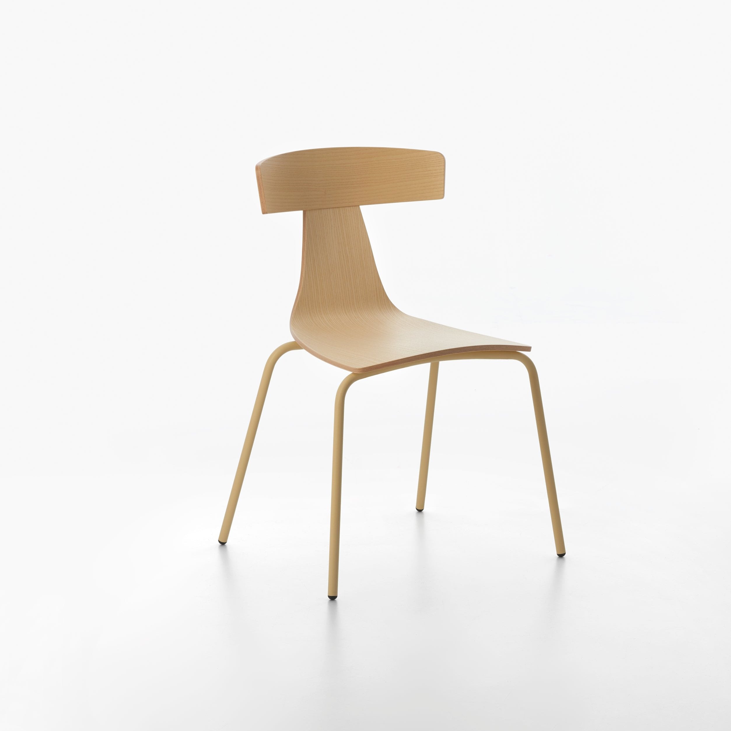 REMO Wooden Chair With Metal Structure Beige