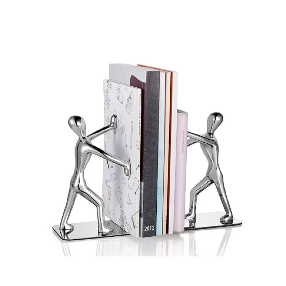 Decorative Metal Bookend Of 2 Man