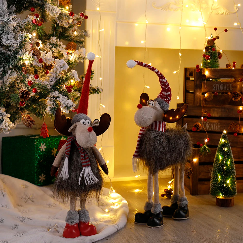 Large Standing Christmas Reindeer Doll with LED Lights