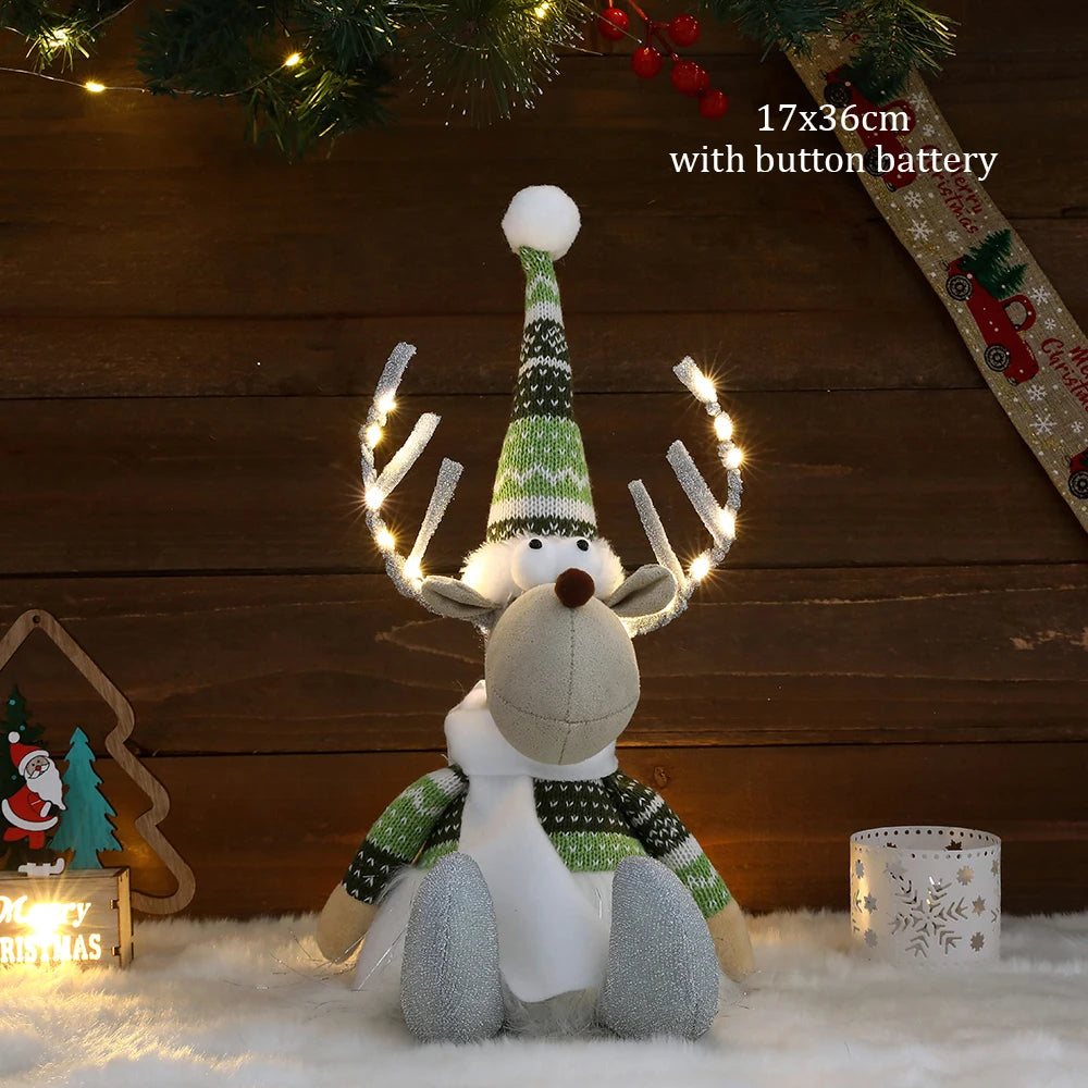 Large Standing Christmas Reindeer Doll with LED Lights